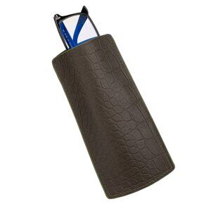 Premium Calfskin Eyewear Case embossed in Alligator Style - Sharkskin Color